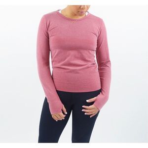 ZYIA Active Red Heather Performance Long Sleeve Top